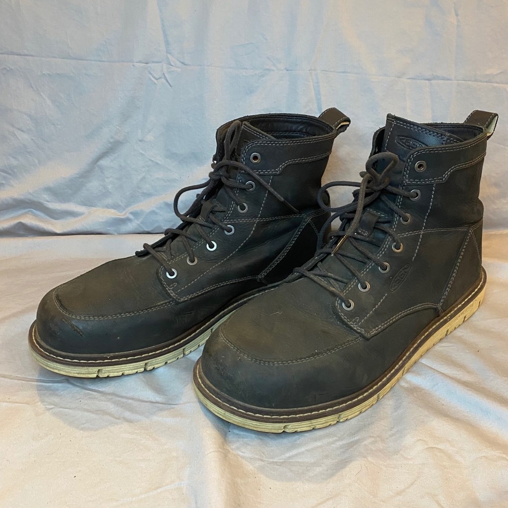 KEEN‎ Utility Men Black Leather Lace Up Work Boots Size 13 EE EH ASTM F2892 18EH